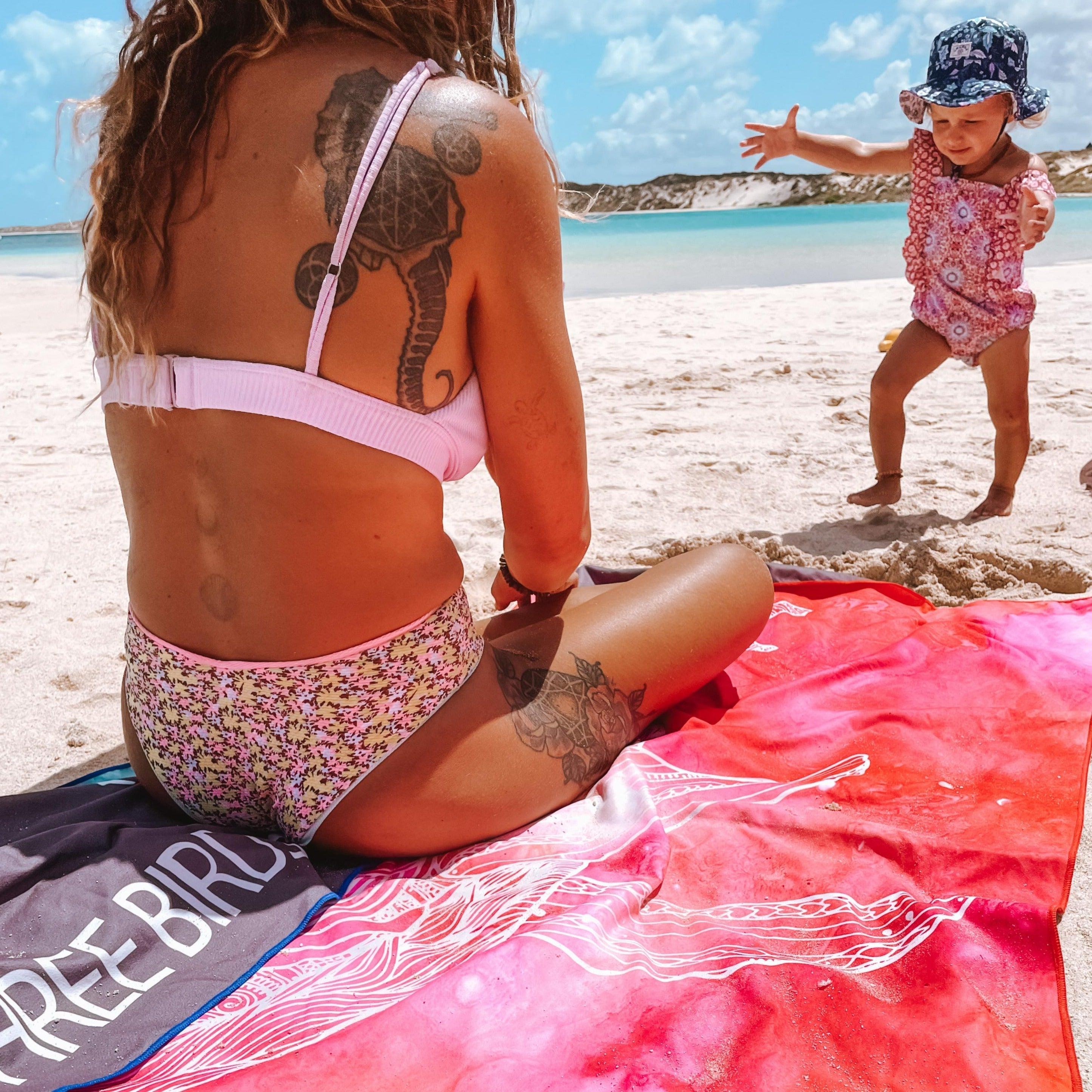 Sand Free Beach Towel - Pink Whale